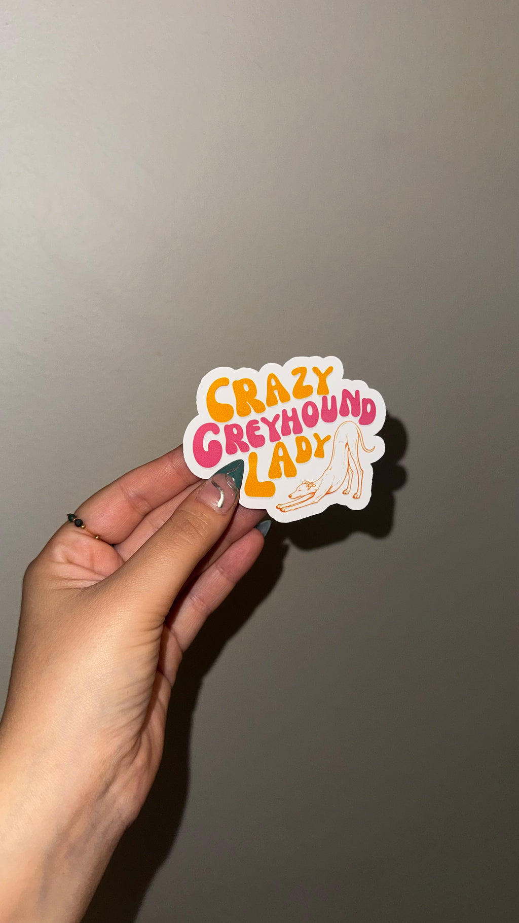 crazy greyhound lady fridge magnet