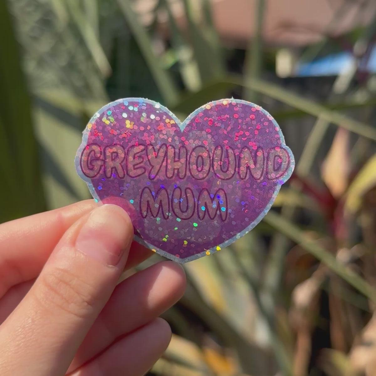 greyhound mum iridescent stickers